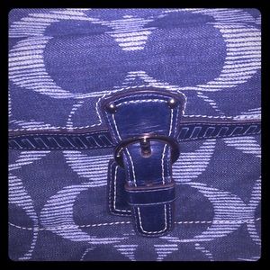Denim Coach tote